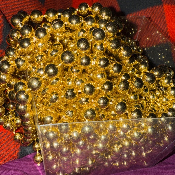 Vintage Dansk Holiday Christmas Gold Bead Garland 1/4" 1 ox 45' Tree Decoration - Picture 2 of 7